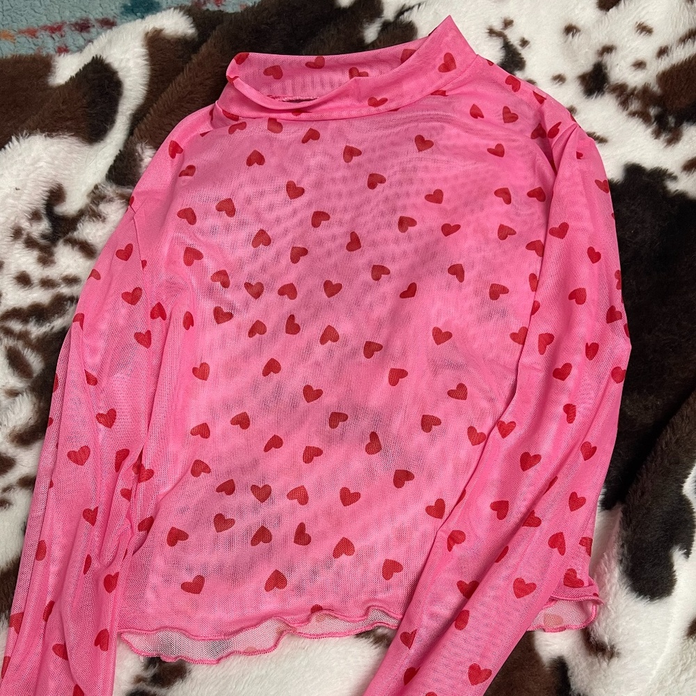 Pink mesh top